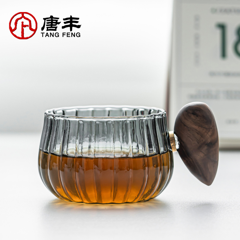 唐丰茶杯玻璃耐高温带把品茗杯日式家用喝茶杯大容量个人杯主人杯