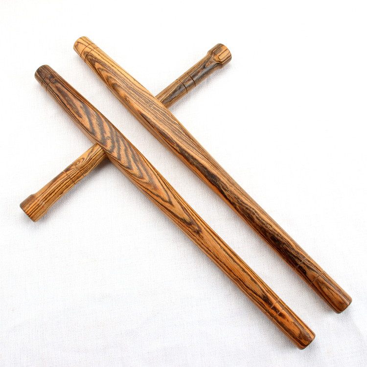 紫檀浮萍防身保安丁字双拐花梨武术拐子拐棍t型棍