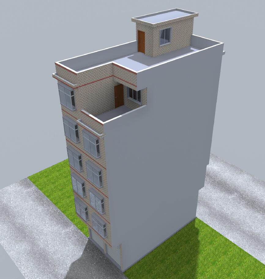 6.4x12 六层半临街自建楼房带夹层图纸街边房子全套施工图效果图