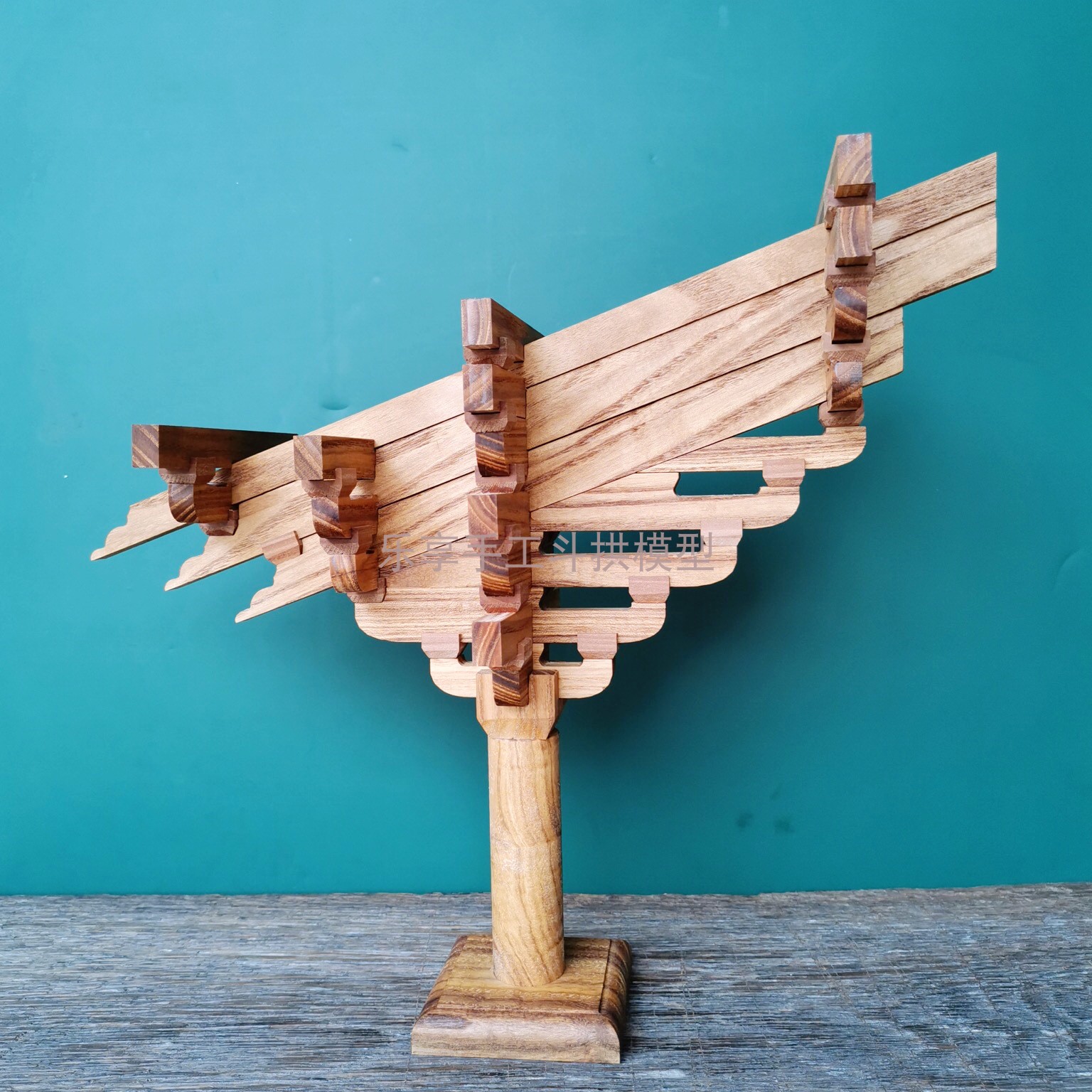 华林寺七铺斗拱模型古建筑榫卯结构新古典实木工艺摆件