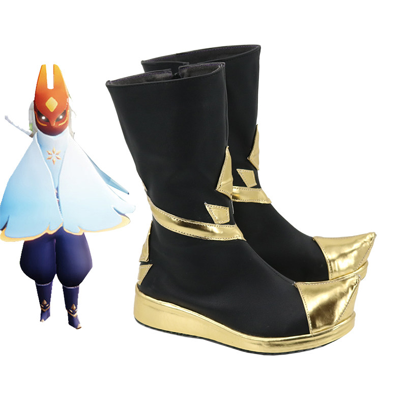 sky光遇冬季黑色cos演出游戏动漫cosplay靴子cosplay配件