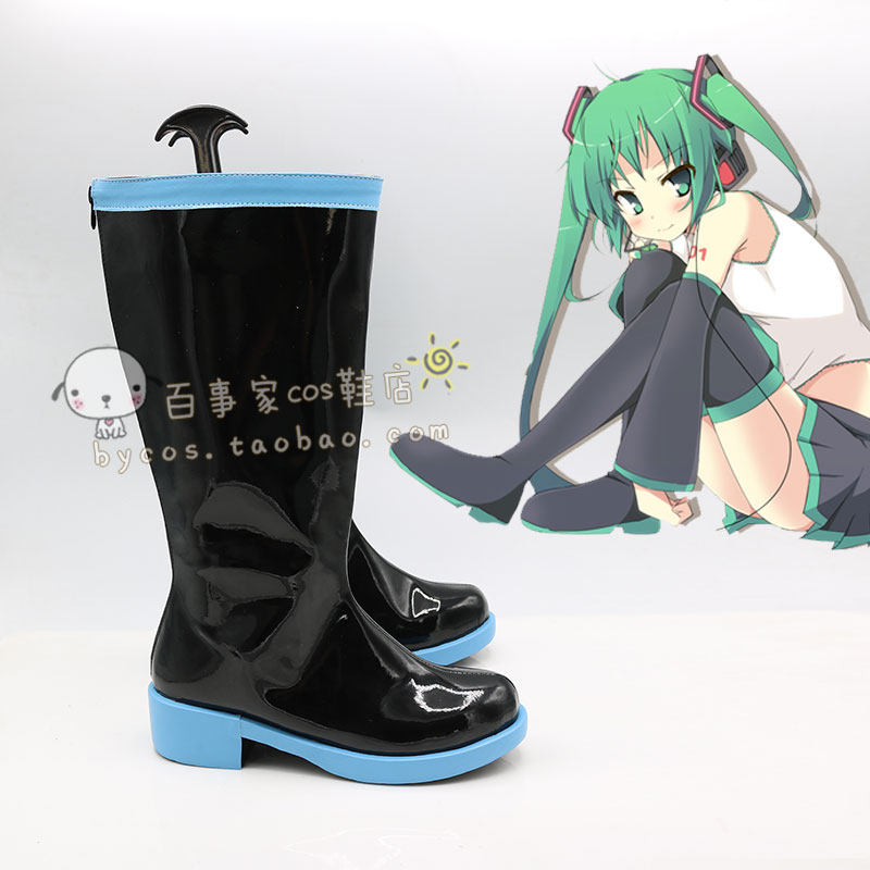 v家 初音miku cos演出鞋 游戏动漫cosplay靴子支持看图定制