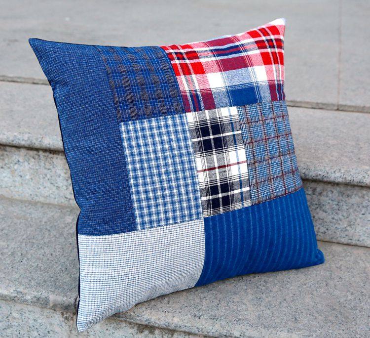 抱枕枕套老粗粗布拼布靠垫沙发腰靠办公室椅子靠垫