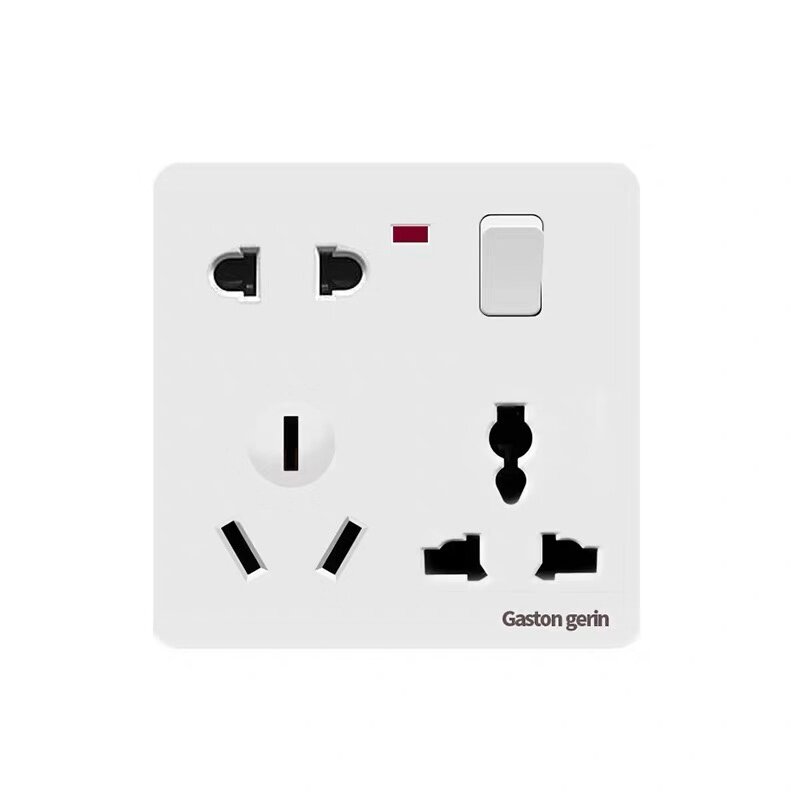 86型国际通用插座多功能一开八孔带开关16a二三三插座8孔港式插座