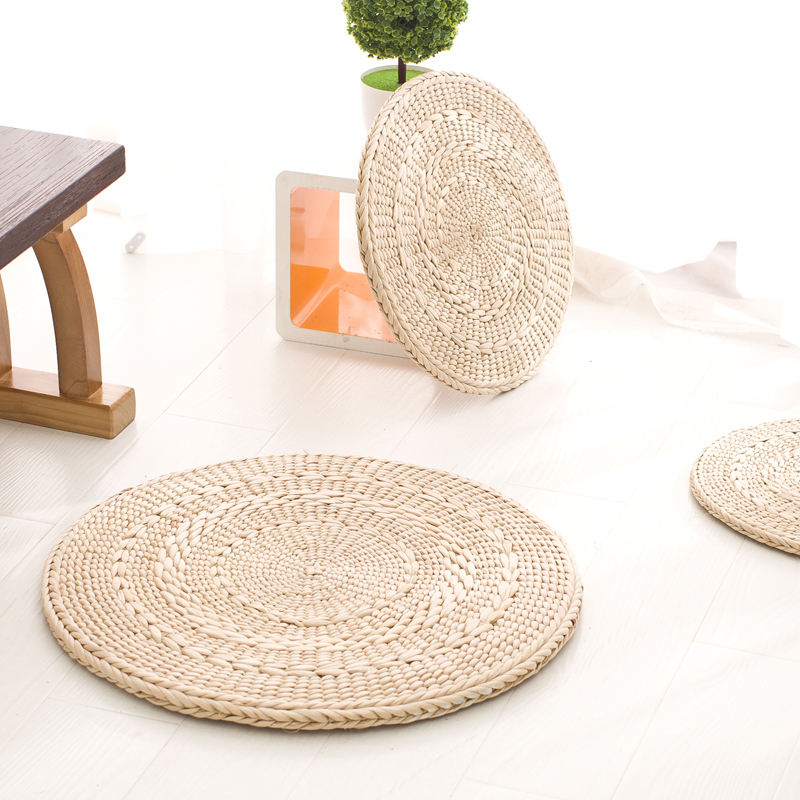 手工蒲团坐垫加厚草编榻榻米圆形瑜伽地板飘窗蒲团