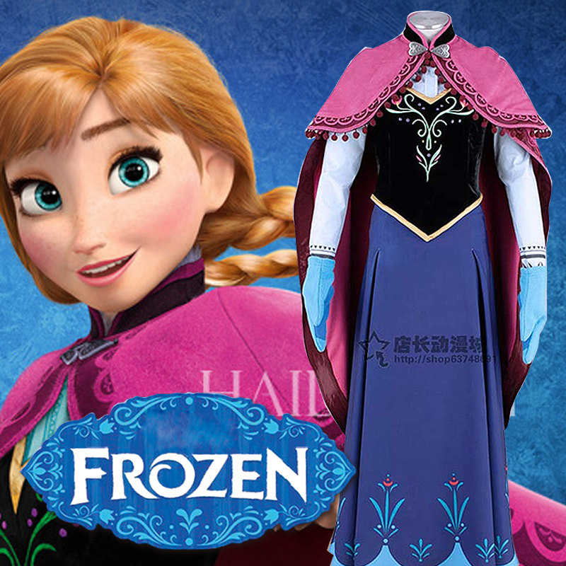 动漫儿童冰雪奇缘cosplay服装安娜cos礼服衣服cosplay女装