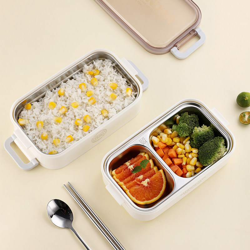 英国帕丁顿不锈钢学生便携饭盒分隔密封餐盒双层饭盒