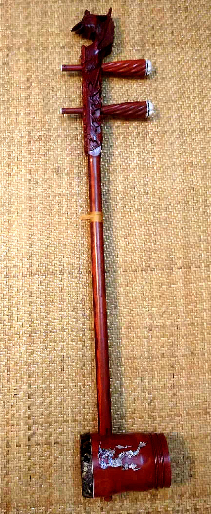 高胡凤头广东紫檀整筒高胡