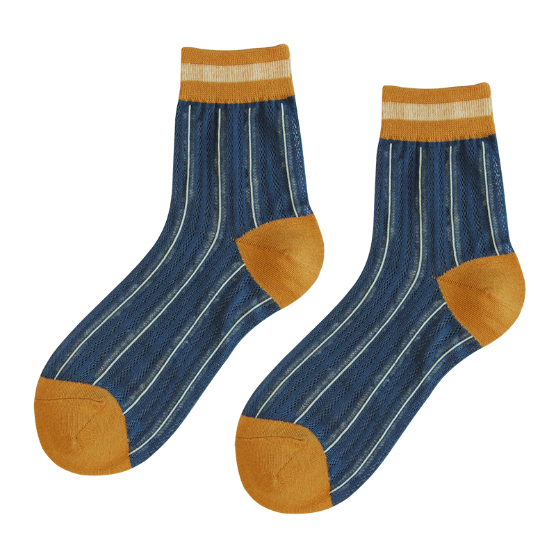 就是这么透气春夏季女薄款镂空网眼竖纹ins潮短袜网袜卡丝棉袜