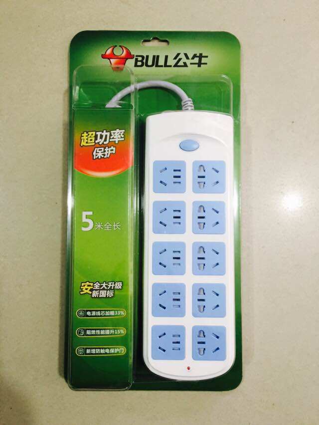 公牛插座gn6053米5米插线板排接线功率过载接线板