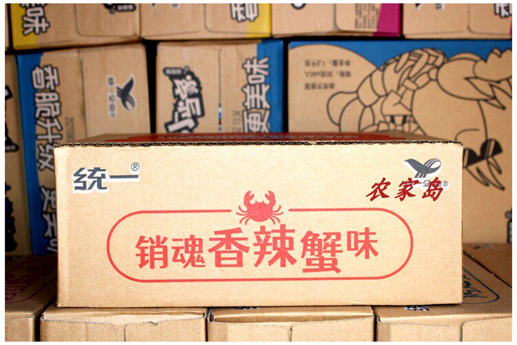 统一小浣熊香辣蟹味脆脆面干吃面捏碎方便面零食冲泡方便面