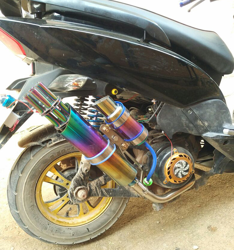 加特林改装排气管 旋转直通炸街排气筒 rsz 鬼火 jog 摩托车福喜巧格