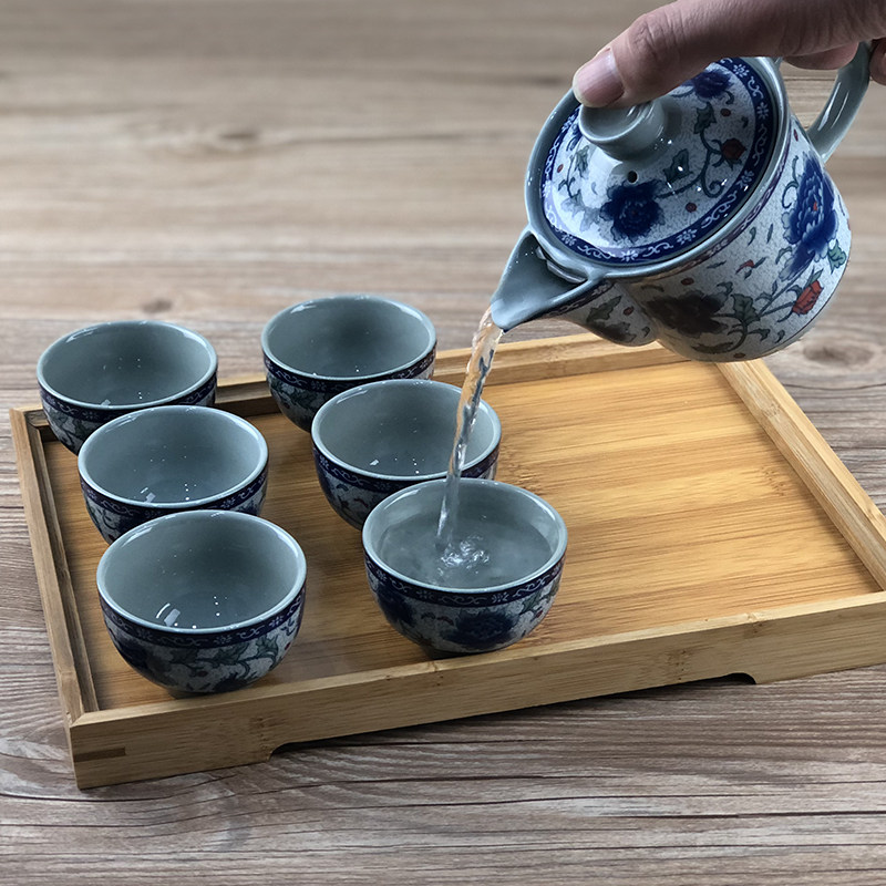 青花瓷复古泡茶简约古风陶瓷家用老式茶杯茶壶茶壶