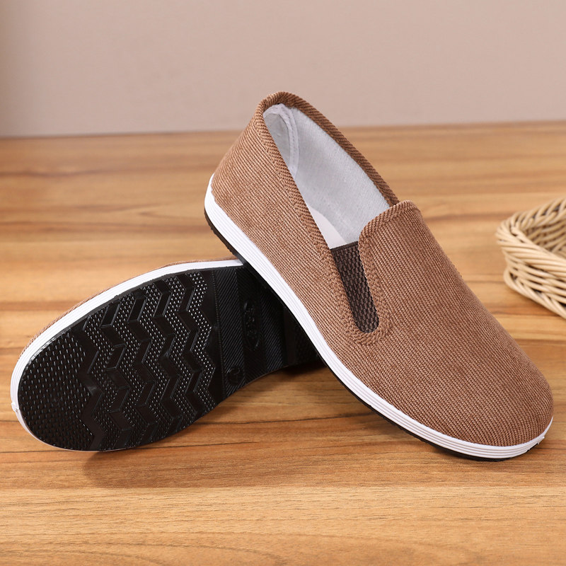 老北京布鞋男士平底休闲懒人一脚蹬青年百搭开车工作透气防滑男鞋