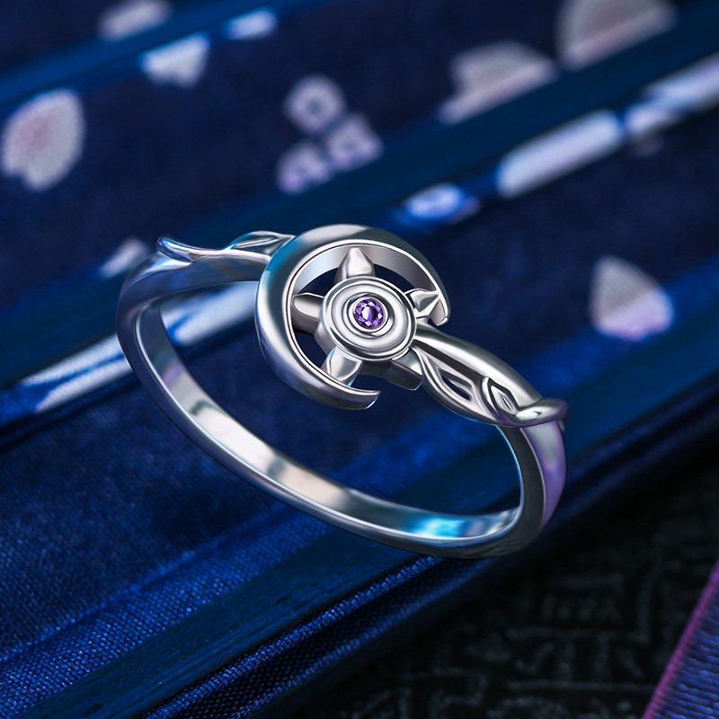 秦时明月戒指 幸运石动漫国漫周边 阴阳灵兮少司命指环 925银饰品