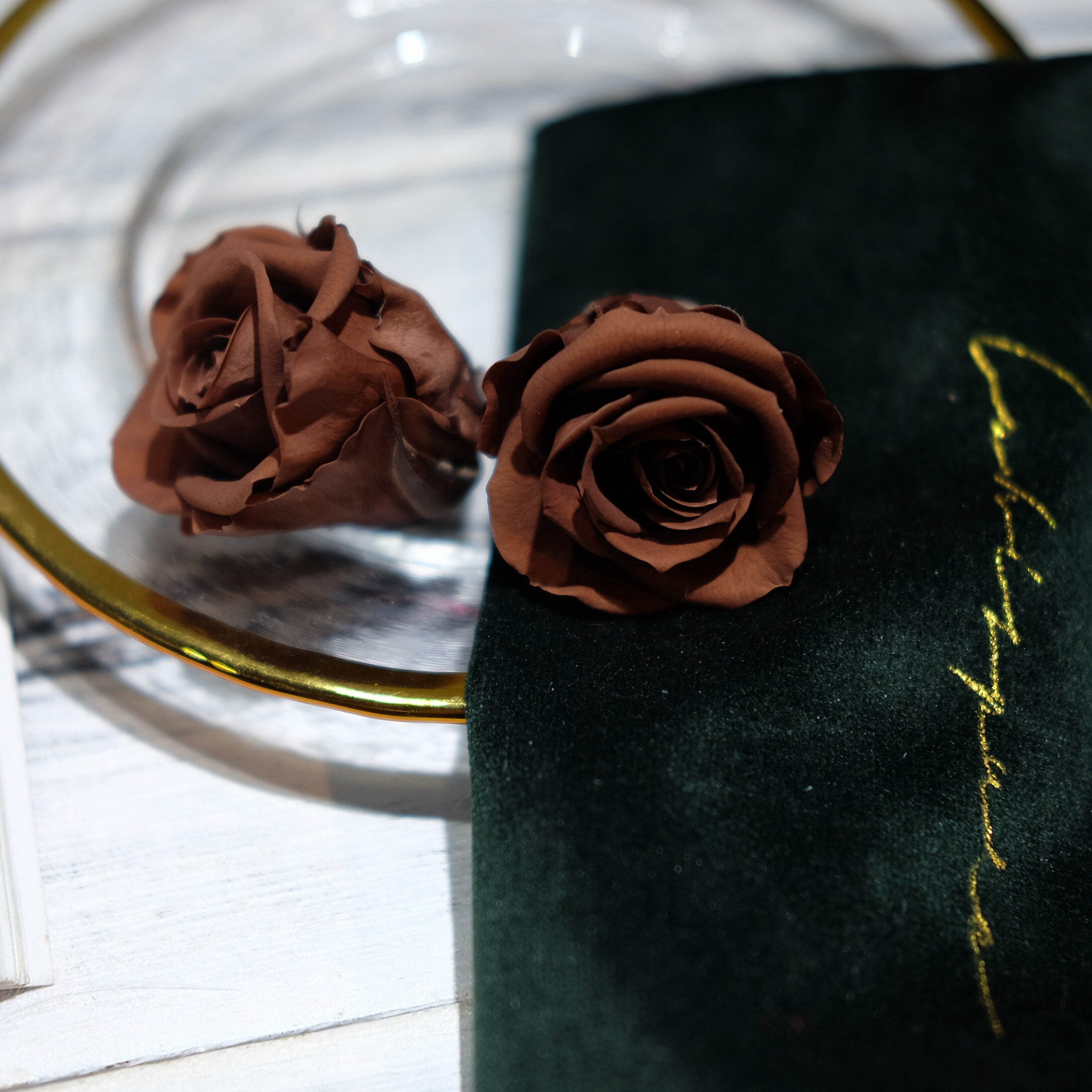 freezelove国产咖啡色3-4cm玫瑰永生礼盒diy永生花