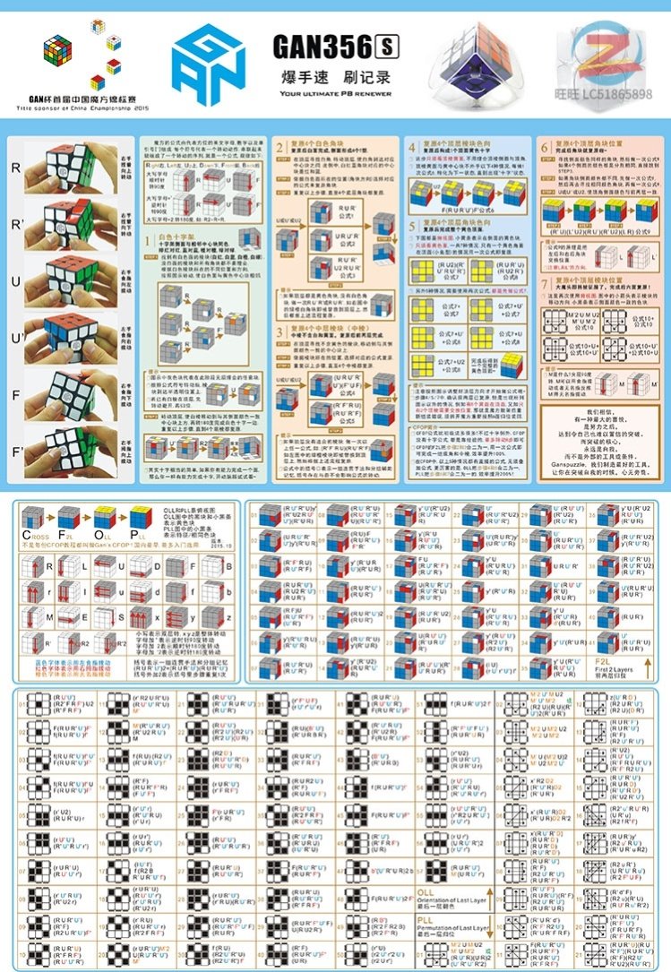 gan专业比赛gan魔方二三教程初级还原cfop魔方