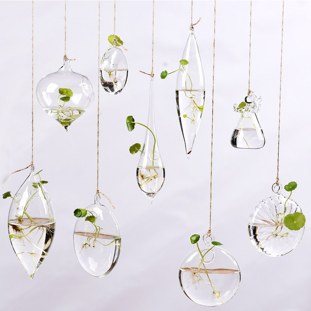 Creative suspended transparent glass vase small hanging bottle hydroe machine indoor gardening home decoration bottle plant set Creative suspended transparent glass vase small hanging bottle hydroe machine indoor gardening home decoration bottle plant set