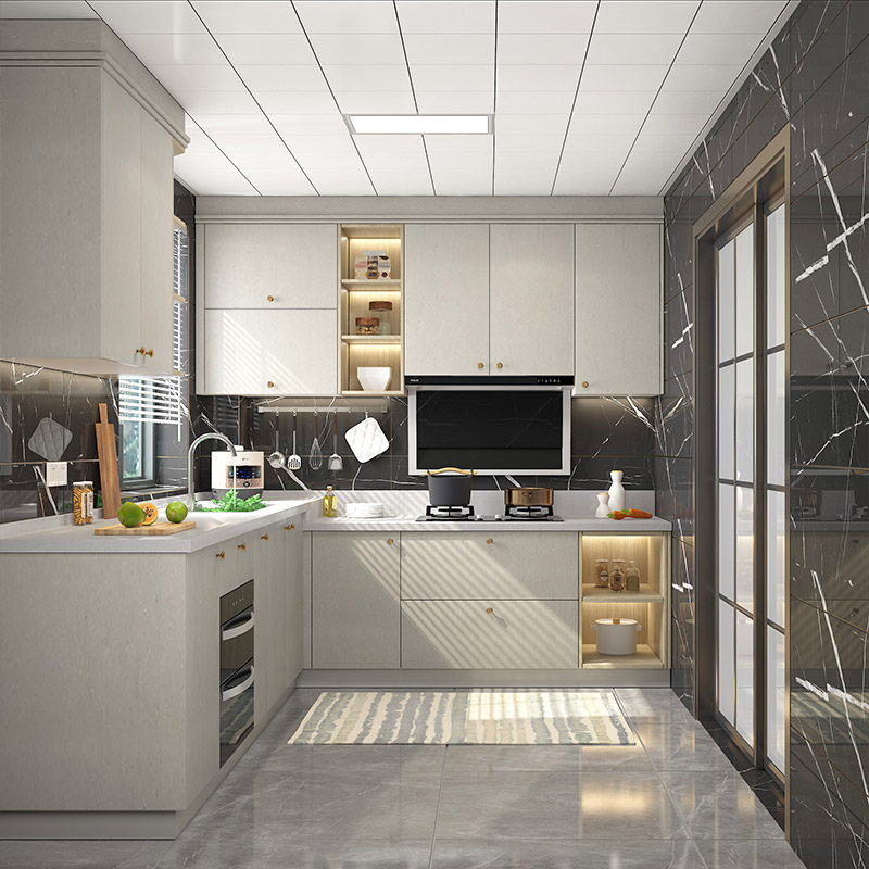 金牌厨柜整体橱柜定制现代简约小户户型订制厨房定做灶台整体厨柜