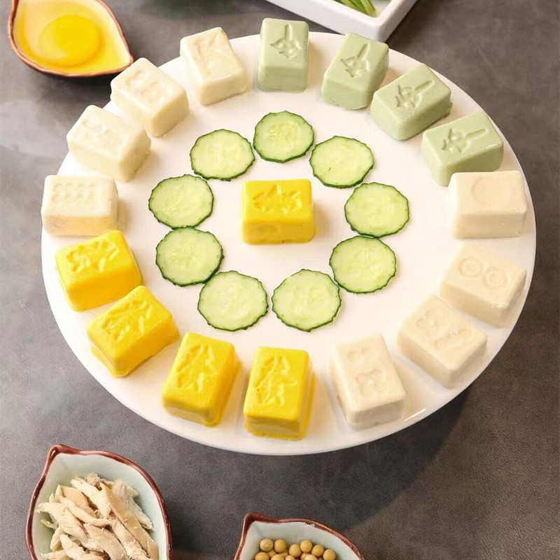 麻将豆花36盒180g豆腐黄盒胡萝卜发财火锅麻辣烫包装速食菜