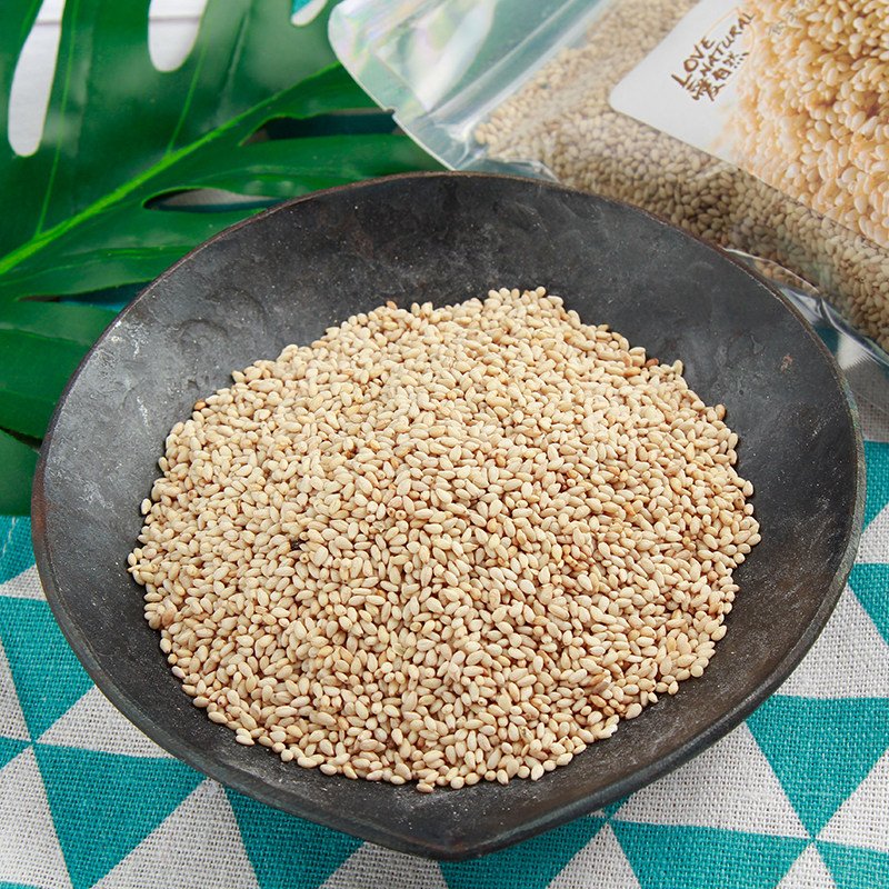 爱自然烘焙白芝麻粒 制作芝麻酱 打豆浆适用 熟白芝麻粒300g