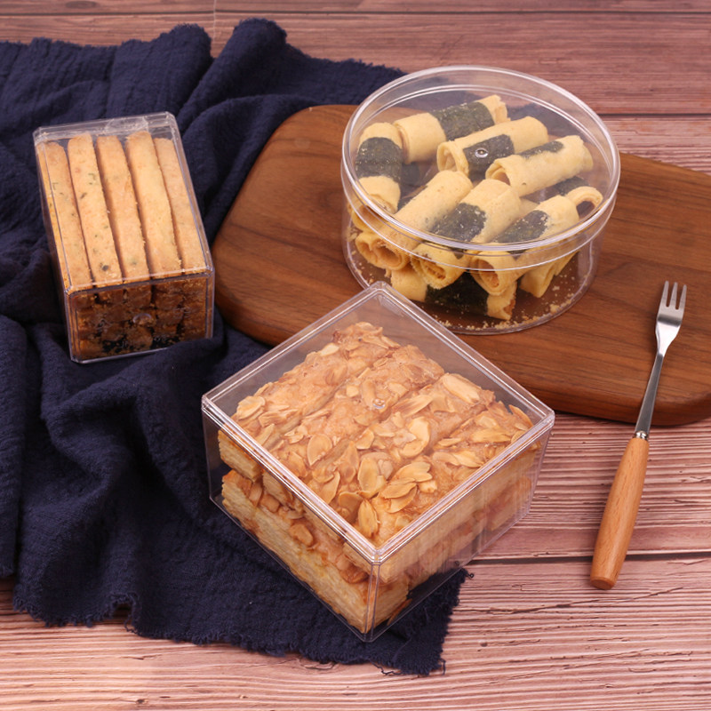 透明饼干盒子塑料曲奇蔓越点心雪花西点千层点心包装盒