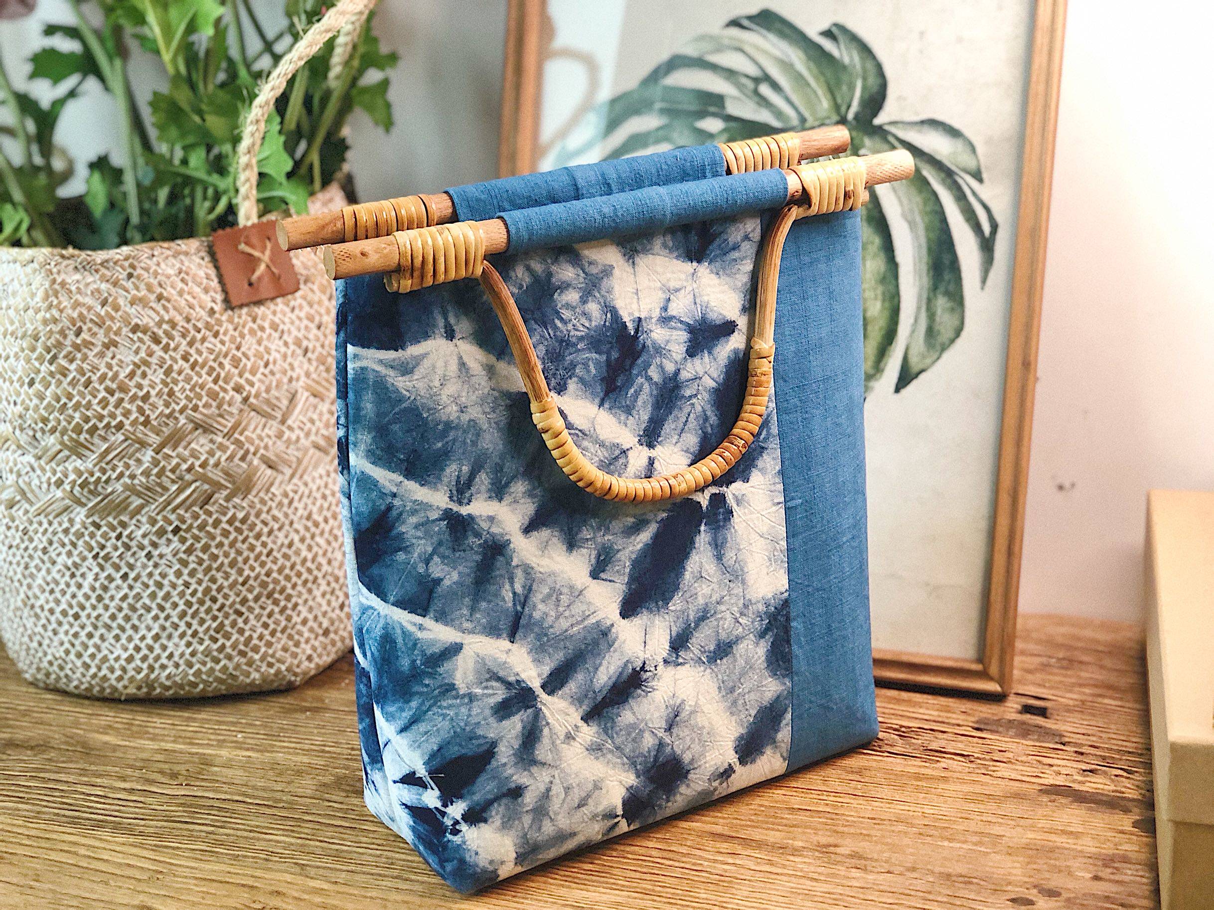 堇喜手作手工扎染复古国风汉服竹节包文艺2020女包