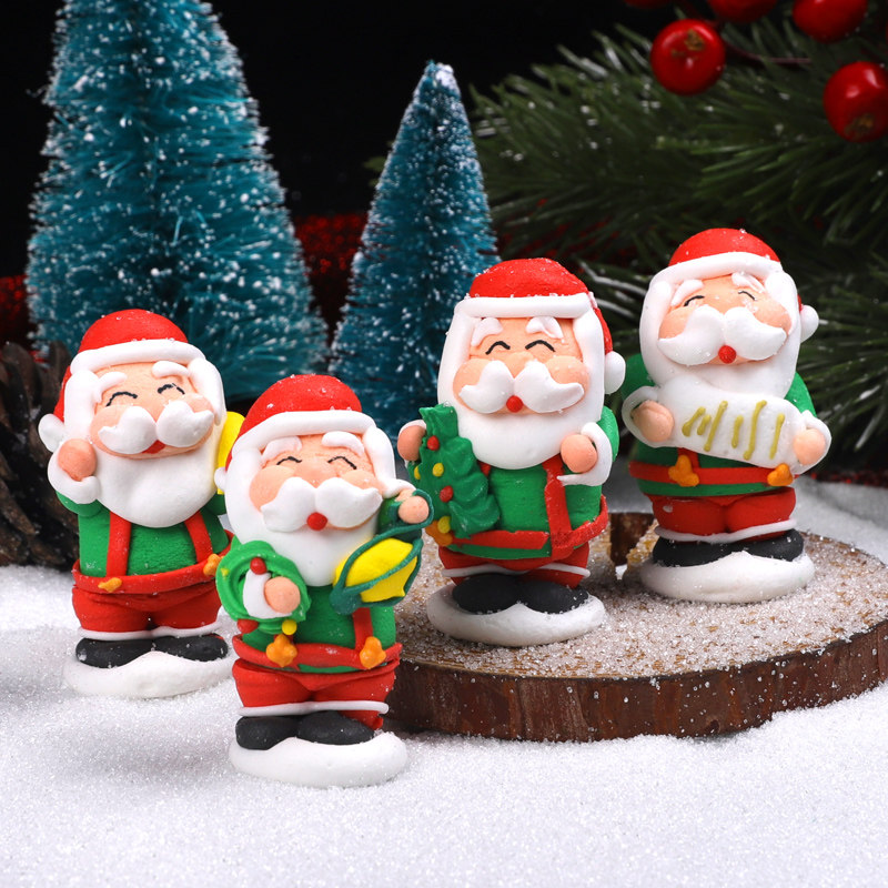 圣诞节翻糖装饰糖 小糖人蛋糕摆件糖公仔圣诞老人雪人糖偶可食用