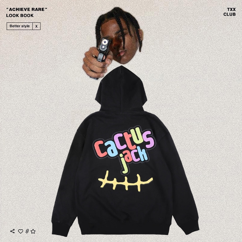 travisscottcactusjack联名美潮高街嘻哈宽松休闲卫衣