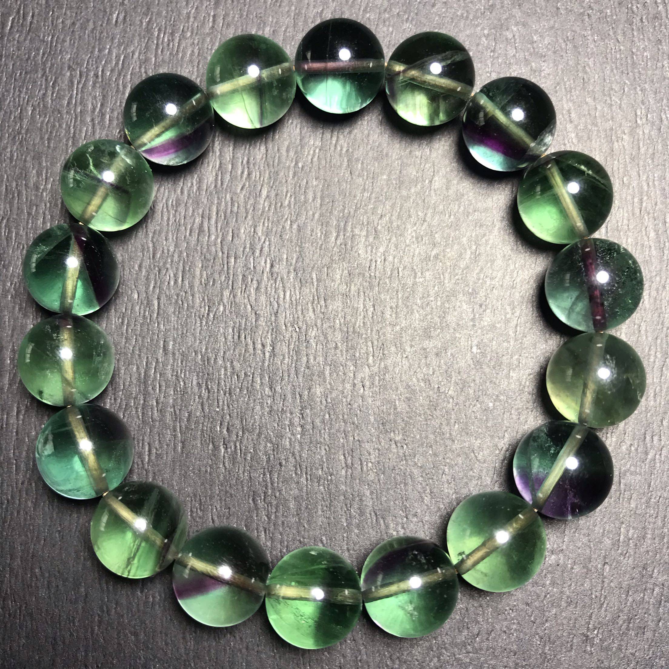 新品天然蓝绿渐变变色萤石单圈手链男女情侣手饰