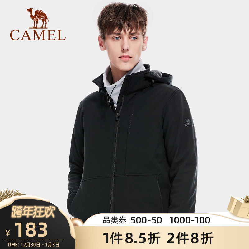 骆驼户外服装软壳衣女2021秋季防风冲锋软壳衣保暖夹克加绒外套男