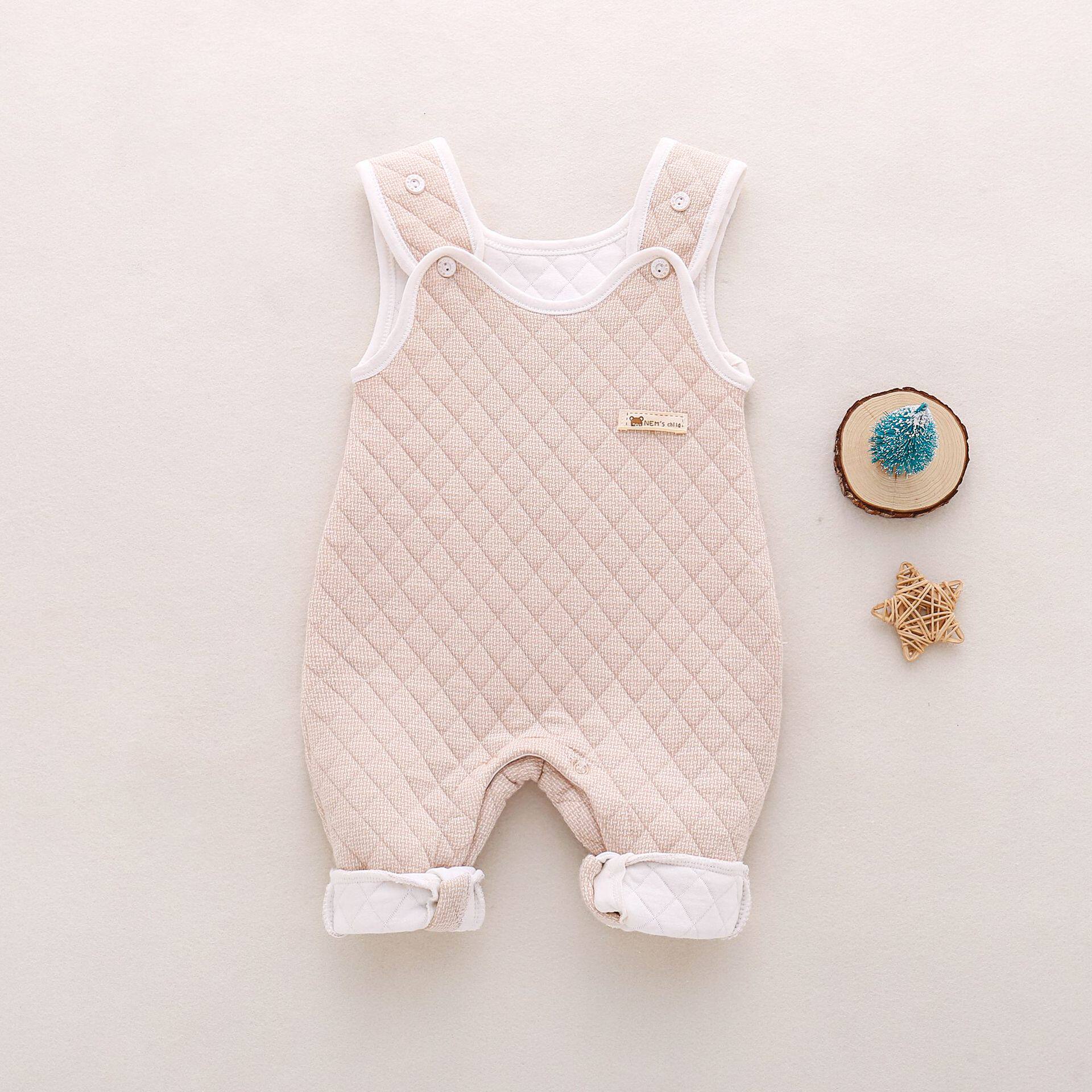 婴儿背带裤两用裆宝宝连体裤开档加棉加厚春秋冬季婴幼儿保暖裤