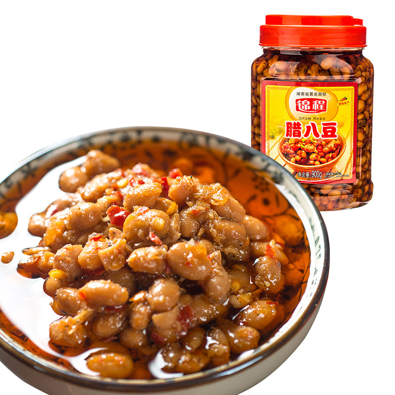锦程腊八豆900克香辣农家风味黄豆瓣酱豆鼓下饭菜湖南拌饭菜 现货