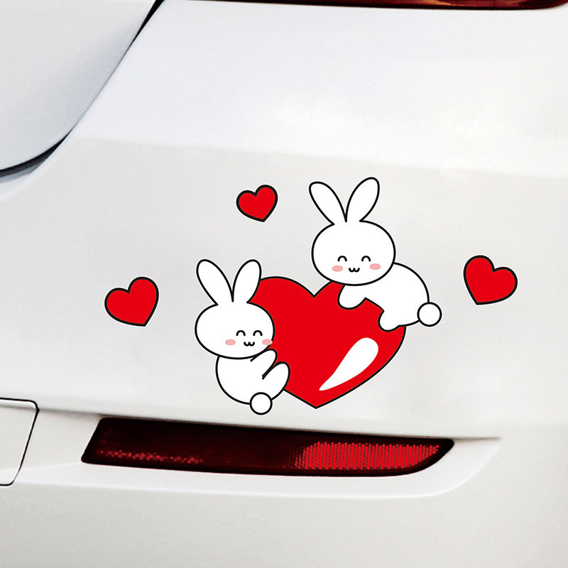 汽车红色爱心车贴电动车划痕创意个性遮挡遮盖防水汽车装饰贴