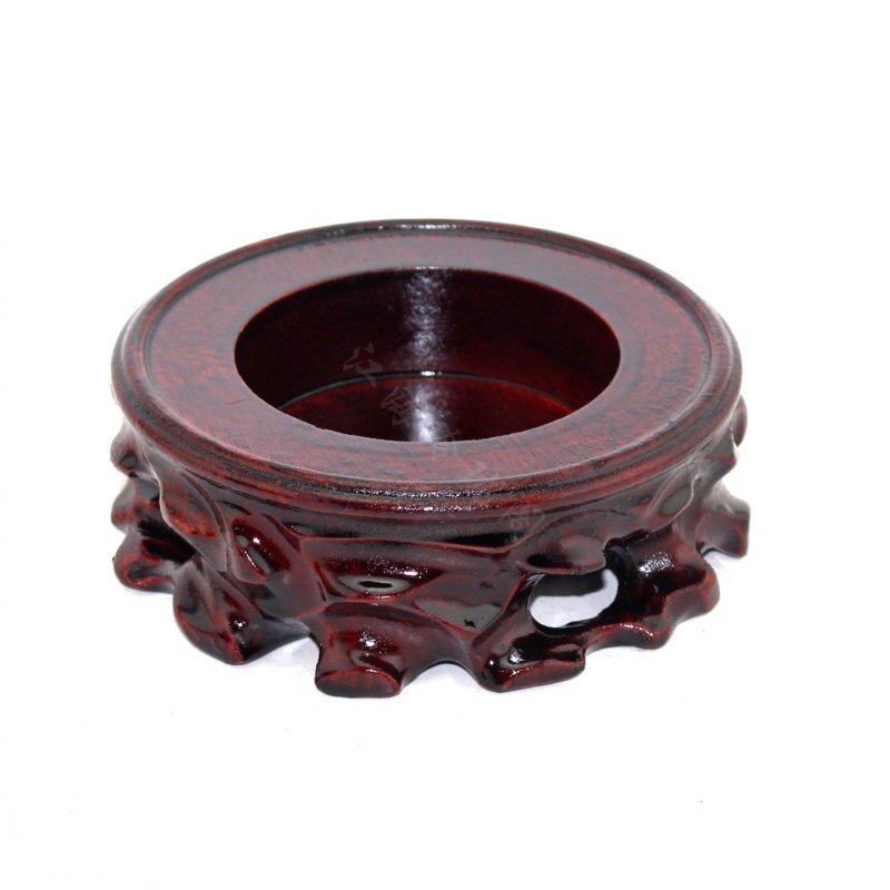 葫芦水晶球底座托架工艺品球形摆件实木木底根雕木雕