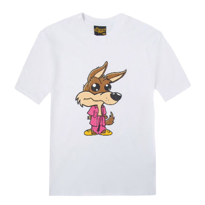 Drew House Justin Bieber 同款 卡通大灰狼印花 休闲圆领短袖T恤