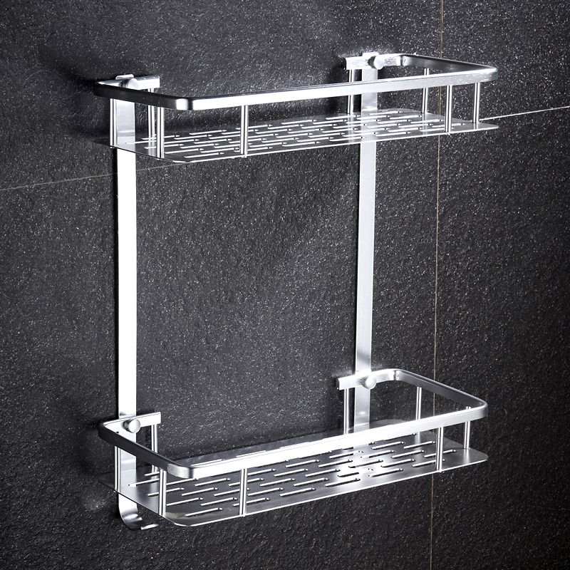 卫生间置物架浴室壁挂厕所三角收纳洗手间储物角双层浴室角架