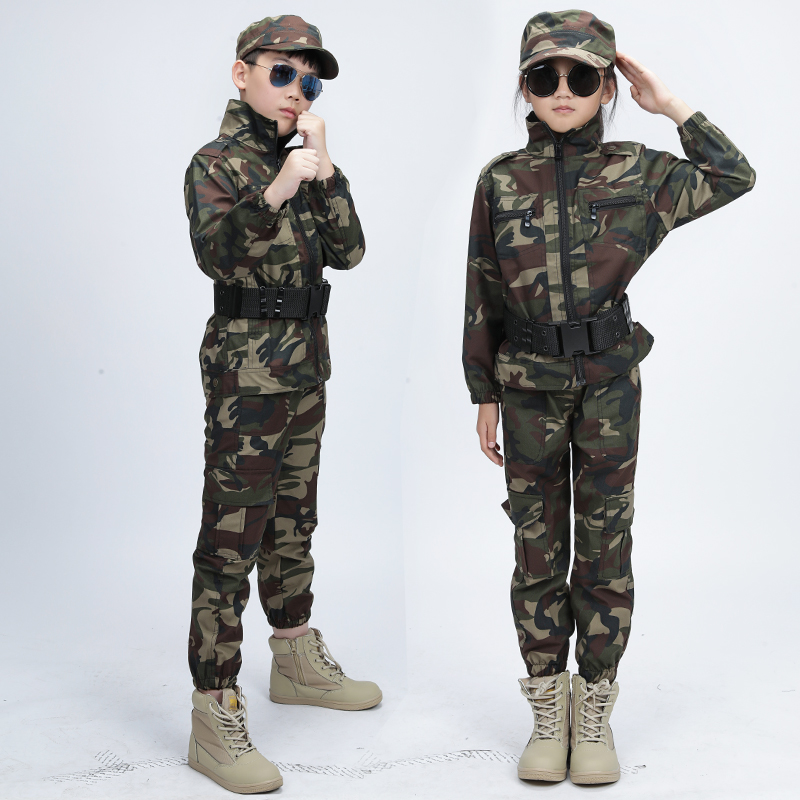 儿童迷彩服套装特种兵作训军训军装纯棉拓展cs作训外套