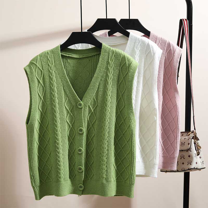 针织背心女外穿秋新款韩版百搭学院慵懒毛衣毛针织衫