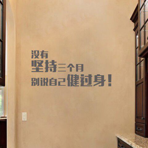 b167没有坚持三个月别说自己健过健身房工作室励志软装墙贴