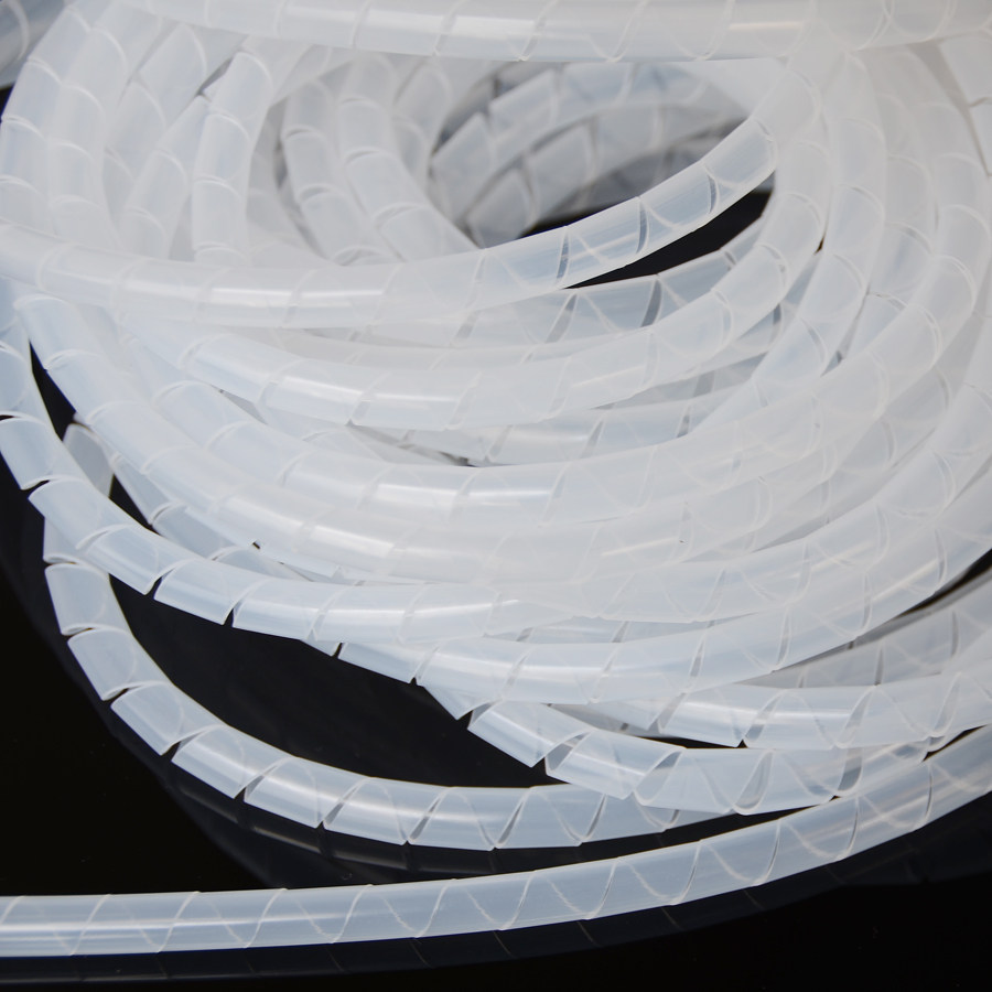 缠绕电线包线管绕线pe螺旋塑料黑色白色4mm30mm套管