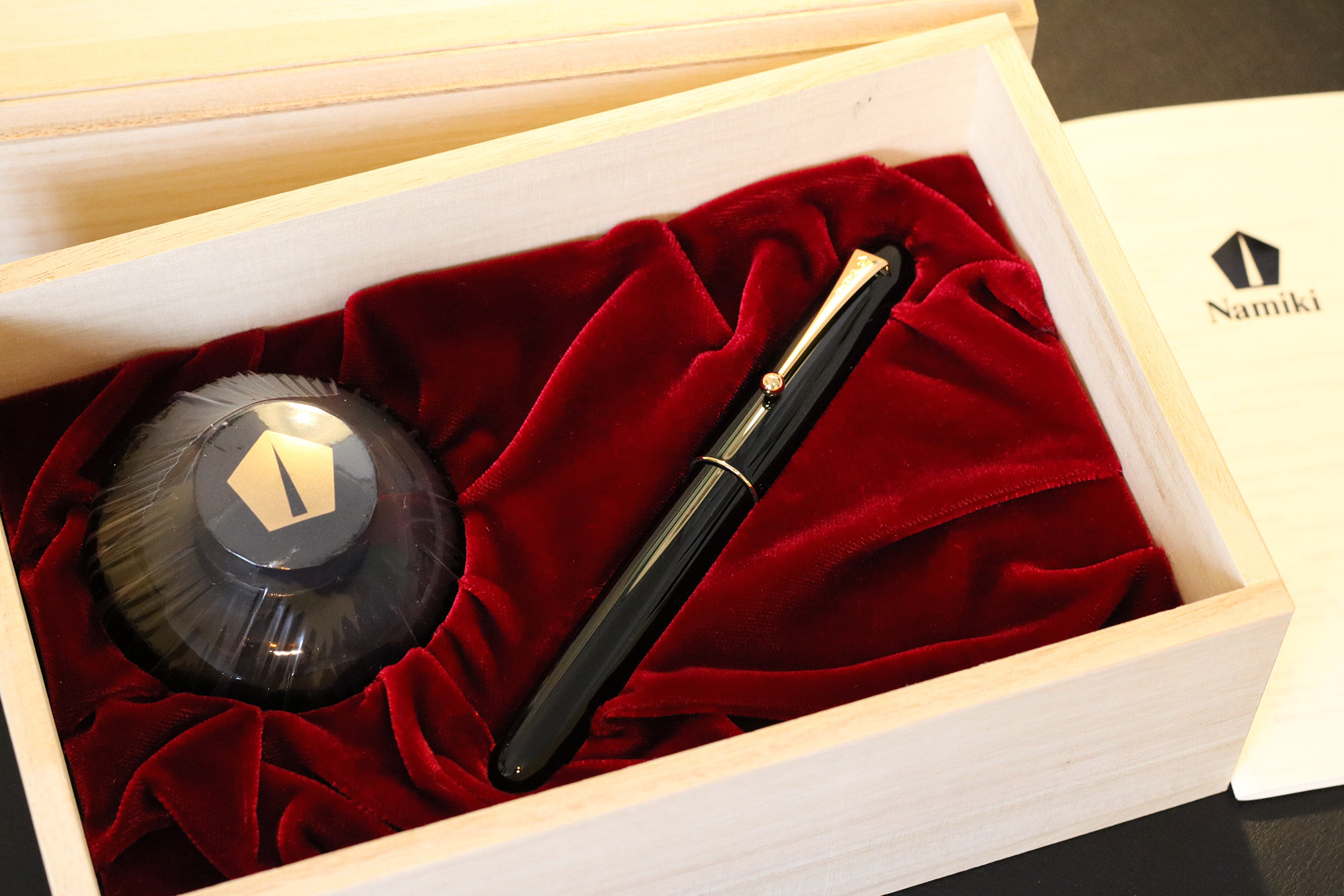 日本namiki并木18k金尖20号钢笔漆黑金属笔杆钢笔