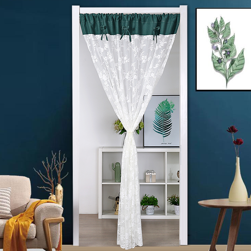 挂帘门帘打孔家用隔断遮挡布帘半帘门帘