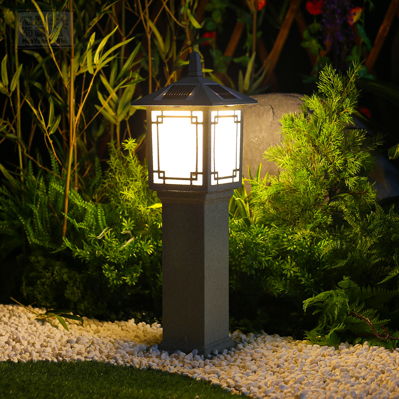 太阳能新中式中式古典仿石草坪灯户外庭院灯花园别墅景观庭院灯饰