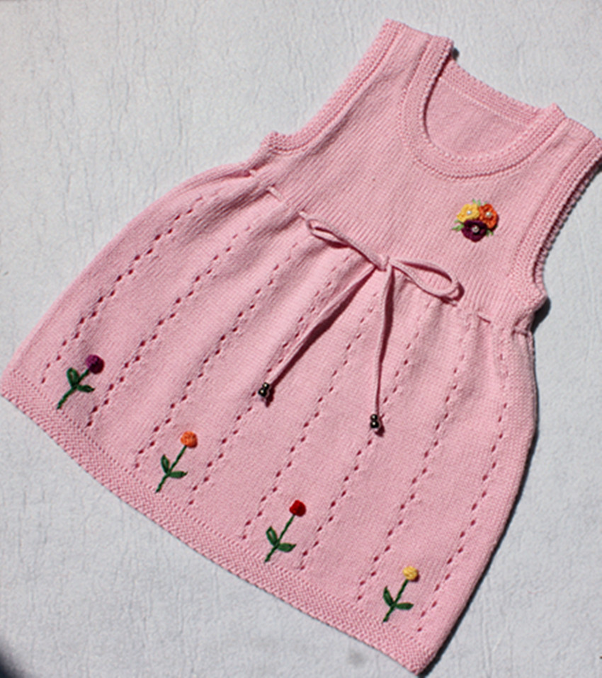 编织毛线手工女童儿童背心裙手宝宝生日礼品毛衣