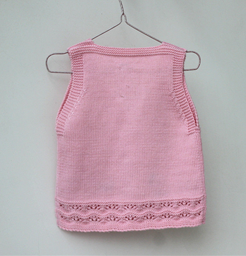 毛线背心手工编织婴幼儿宝宝坎肩单排扣手儿童毛衣