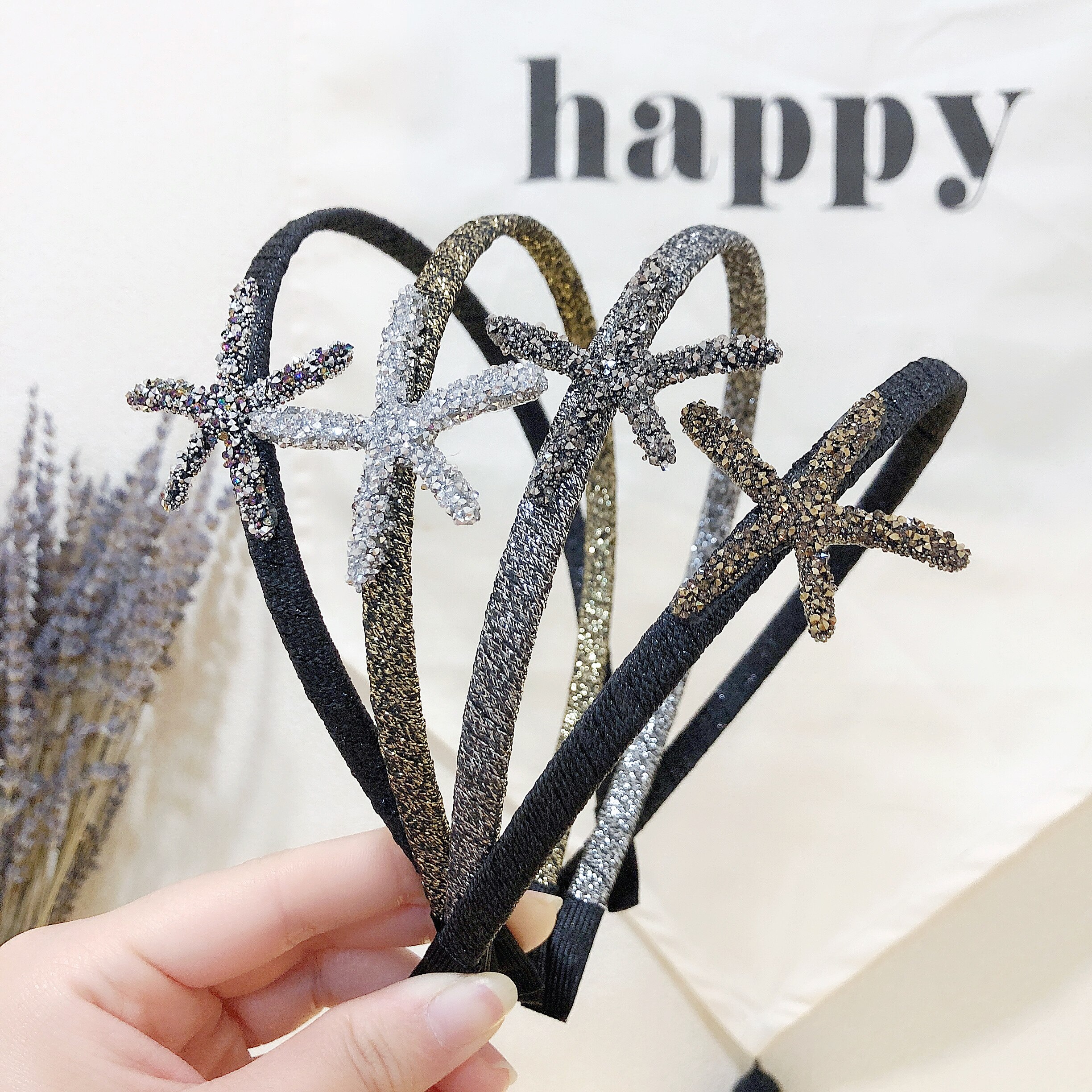 startree金色发夹小众五角星发卡闺蜜星空磨砂超仙发饰