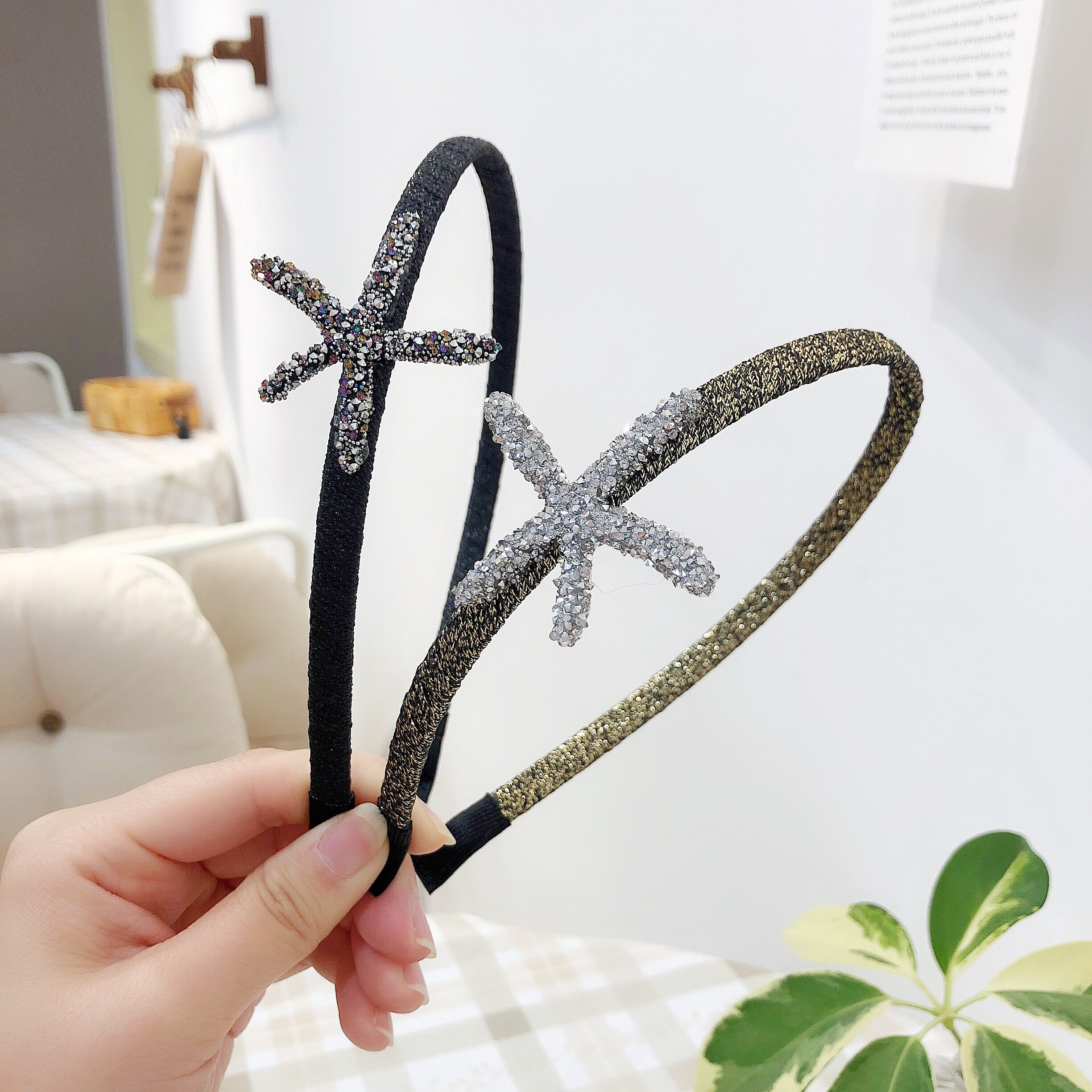 startree金色发夹小众五角星发卡闺蜜星空磨砂超仙发饰