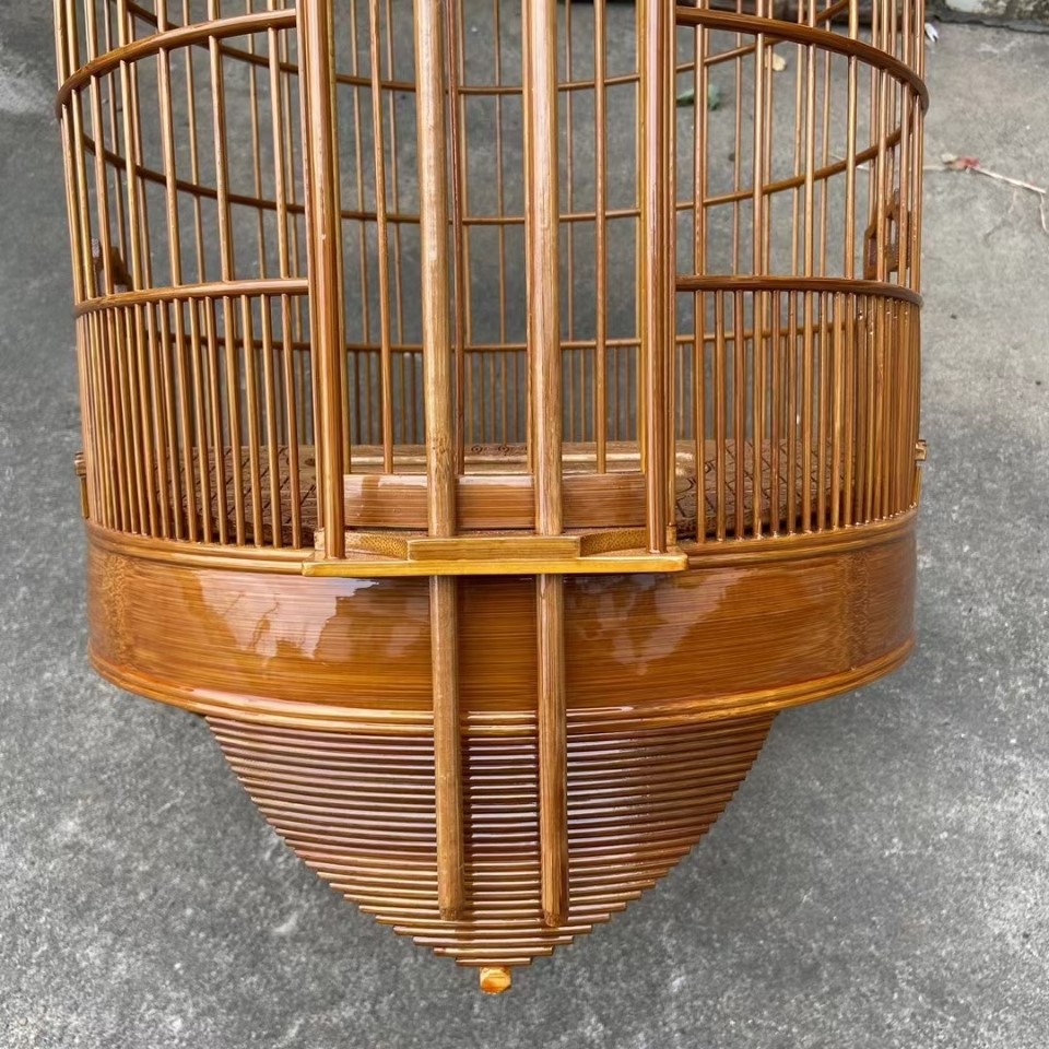 广式竹制画眉画眉鸟鸟笼全竹手工打笼3336公分大号鸟笼