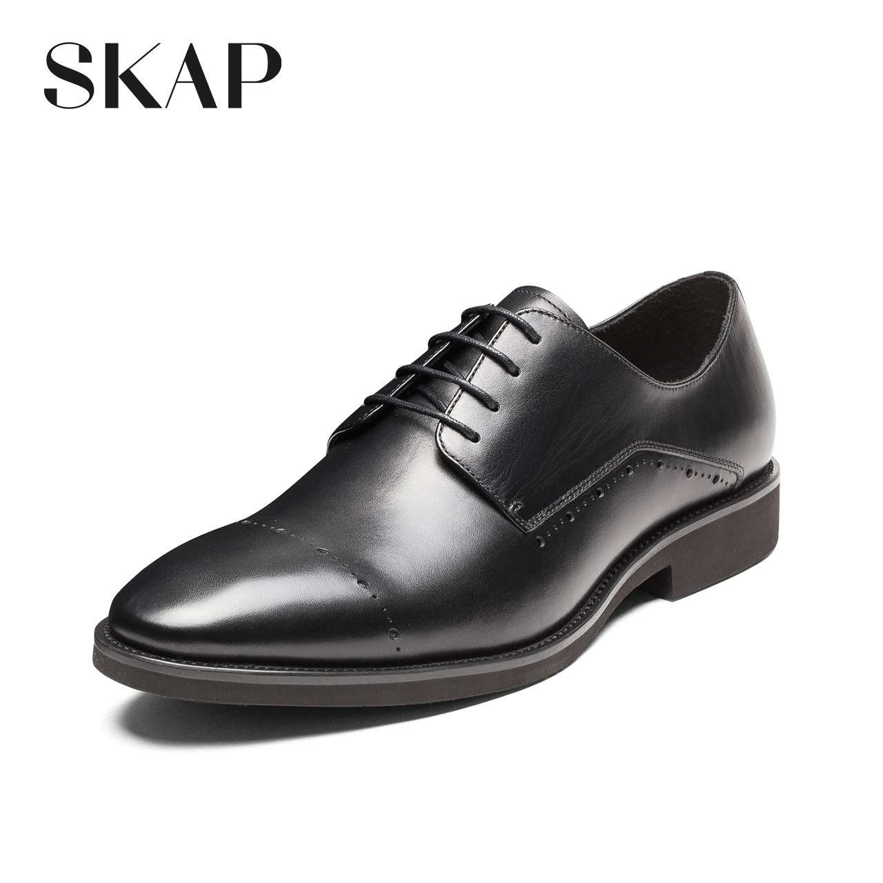 skap圣伽步轻质商务正装皮鞋尖头 舒适青年德比男鞋英伦20711931